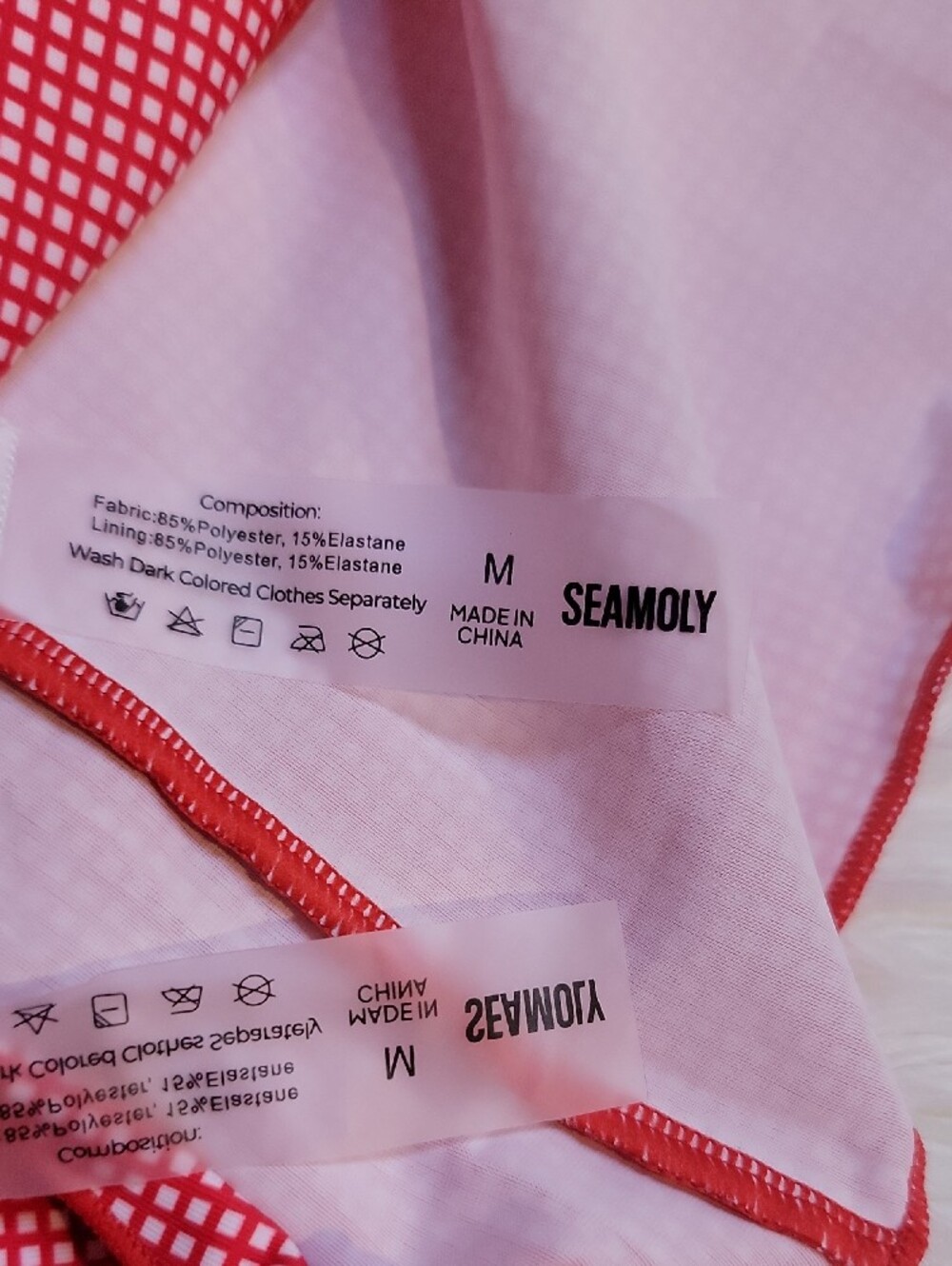 Red Gingham Two-Piece Swim Set - Picture 9 of 10